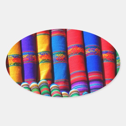 着色織物 楕円形シール (正面)