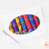 着色織物 楕円形シール (封筒)