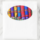 着色織物 楕円形シール (バッグ)