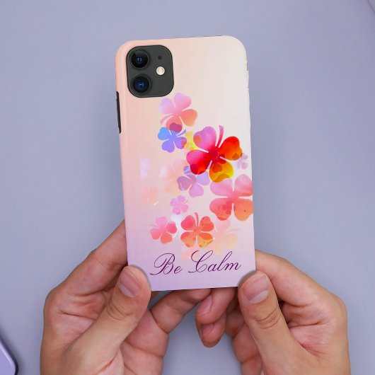 着色花スケッチiPhoneケース Case-Mate iPhoneケース