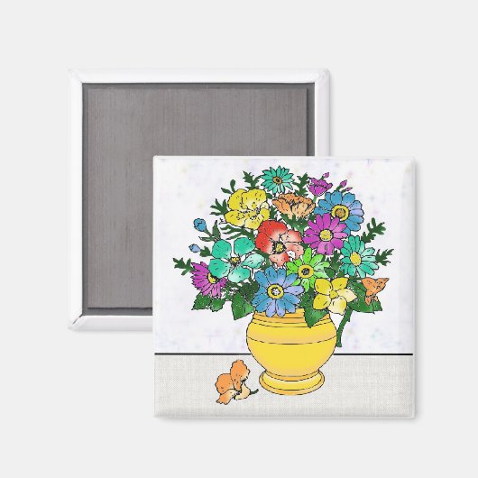 着色花 マグネット (正面/裏面)