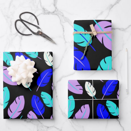 着色葉柄包み紙 ラッピングペーパーシート (正面)