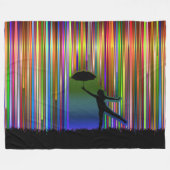 着色雨 フリースブランケット (正面(横))