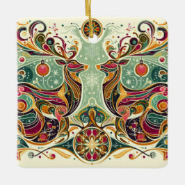 着色鮮やかトナカイ セラミックオーナメント