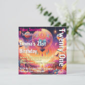 着色鮮やか誕生日バルーン招待状21st 招待状 (スタンド正面)