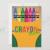 着色、クレヨンのバースデーパーティ招待状 招待状 (裏面)