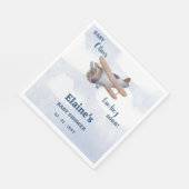 着陸すぐ青い男の子飛行機の赤ちゃんシャワー スタンダードランチョンナプキン (角)