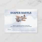 着陸すぐ飛行機ベビーシャワーおむつラッフル エンクロージャーカード (正面)