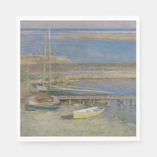 着陸するボート（ニューイングランドの風景） スタンダードランチョンナプキン (正面)