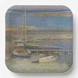 着陸するボート（ニューイングランドの風景） ペーパープレート