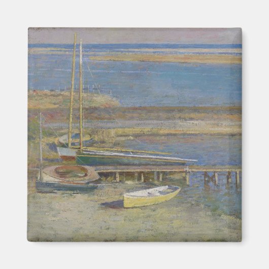 着陸するボート(ニューイングランドの風景) マグネット (正面)