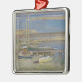 着陸するボート（ニューイングランドの風景） メタルオーナメント (左)