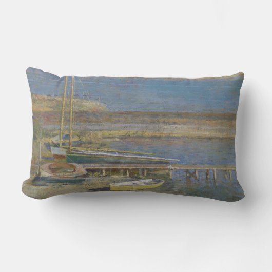 着陸するボート（ニューイングランドの風景） ランバークッション (正面)