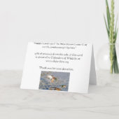 着陸のマガモのアヒルの野性生物の芸術挨拶カード カード (裏面)