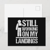 着陸の練習中　早く治ってね　骨折 ポストカード (正面/裏面)