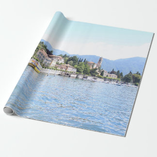 着陸式黄色船近接建物 ラッピングペーパー