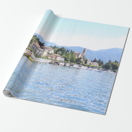 着陸式黄色船近接建物 ラッピングペーパー (アンロールド)