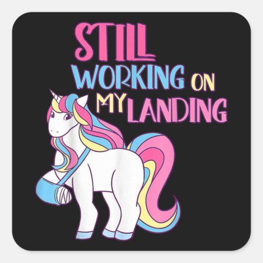 . .着陸時のけがをやりながら、かわいい腕を骨折 スクエアシール (正面)