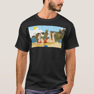 着陸船をビーチに。軍隊と水着 Tシャツ