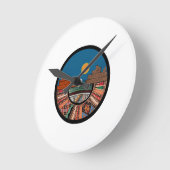 着陸賛美先 ラウンド壁時計 (傾斜)