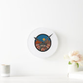 着陸賛美先 ラウンド壁時計 (ホーム)