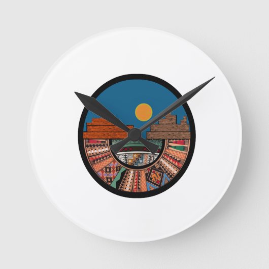 着陸賛美先 ラウンド壁時計 (正面)