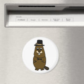 着飾ったグラウンドホッグ マグネット (インサイチュ (食洗機))