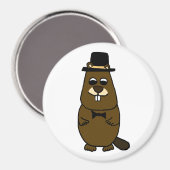 着飾ったグラウンドホッグ マグネット (正面/裏面)