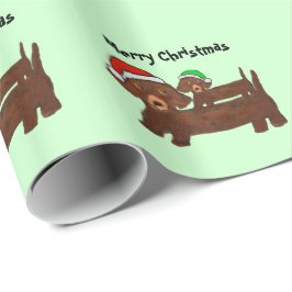 着飾ったダックスフント ラッピングペーパー