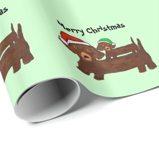 着飾ったダックスフント ラッピングペーパー (ロールコーナー)