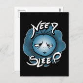 睡眠が必要 – 眠い気分 ポストカード (正面/裏面)
