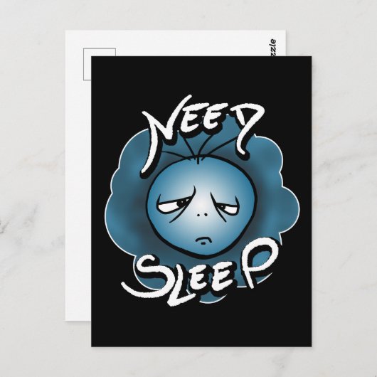 睡眠が必要 – 眠い気分 ポストカード (正面/裏面)