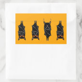 睡眠こうもり 長方形シール (バッグ)