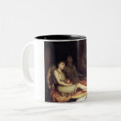 睡眠と彼の半兄の死(悲しみ) ツートーンマグカップ (正面左)