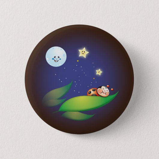 睡眠のてんとう虫ボタン 缶バッジ (正面)