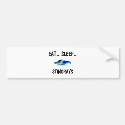 睡眠のアカエイを食べて下さい バンパーステッカー (正面)