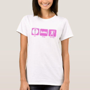 睡眠のアーチェリーのピンクを食べて下さい Tシャツ