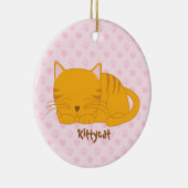 睡眠のオレンジ虎猫猫 セラミックオーナメント (右)