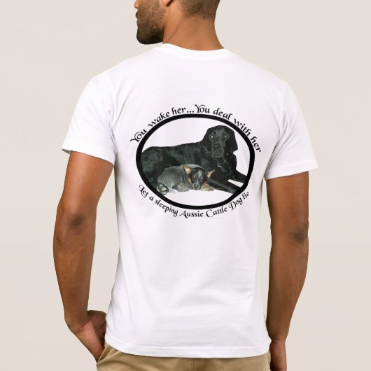 睡眠のオーストラリアの牛犬が女性ACDあるようにして下さい Tシャツ (裏面)