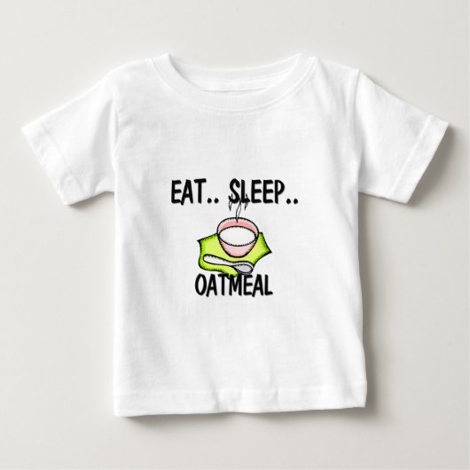 睡眠のオートミールを食べて下さい ベビーTシャツ (正面)