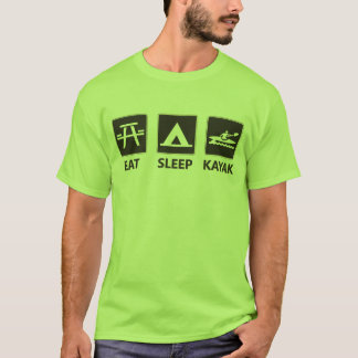睡眠のカヤックの黒を食べて下さい Tシャツ