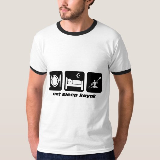 睡眠のカヤックを食べて下さい Tシャツ (正面)