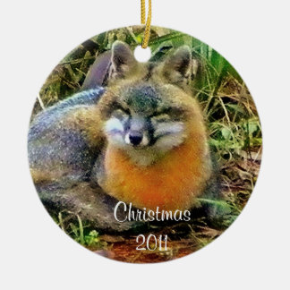 睡眠のキツネのクリスマスのオーナメント セラミックオーナメント