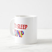 睡眠のキャンプを食べて下さい コーヒーマグカップ (正面左)