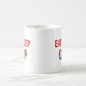 睡眠のキャンプを食べて下さい コーヒーマグカップ (中央)