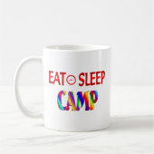 睡眠のキャンプを食べて下さい コーヒーマグカップ (左)
