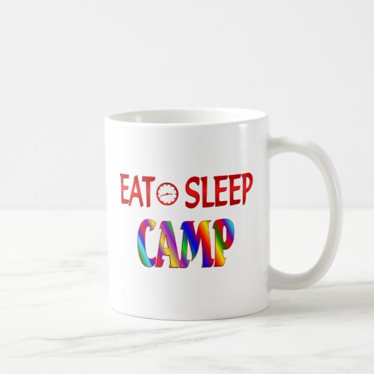 睡眠のキャンプを食べて下さい コーヒーマグカップ (右)