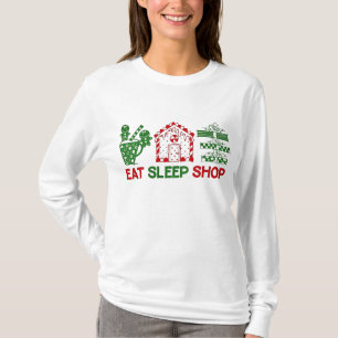 睡眠のクリスマスの店を食べて下さい Tシャツ