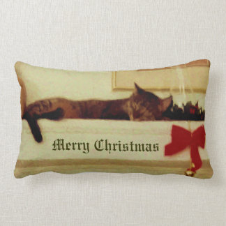 睡眠のクリスマス猫の枕 ランバークッション