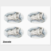 睡眠のグレイハウンドのステッカー 楕円形シール (シート)